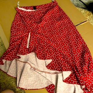 80s style red heart skirt